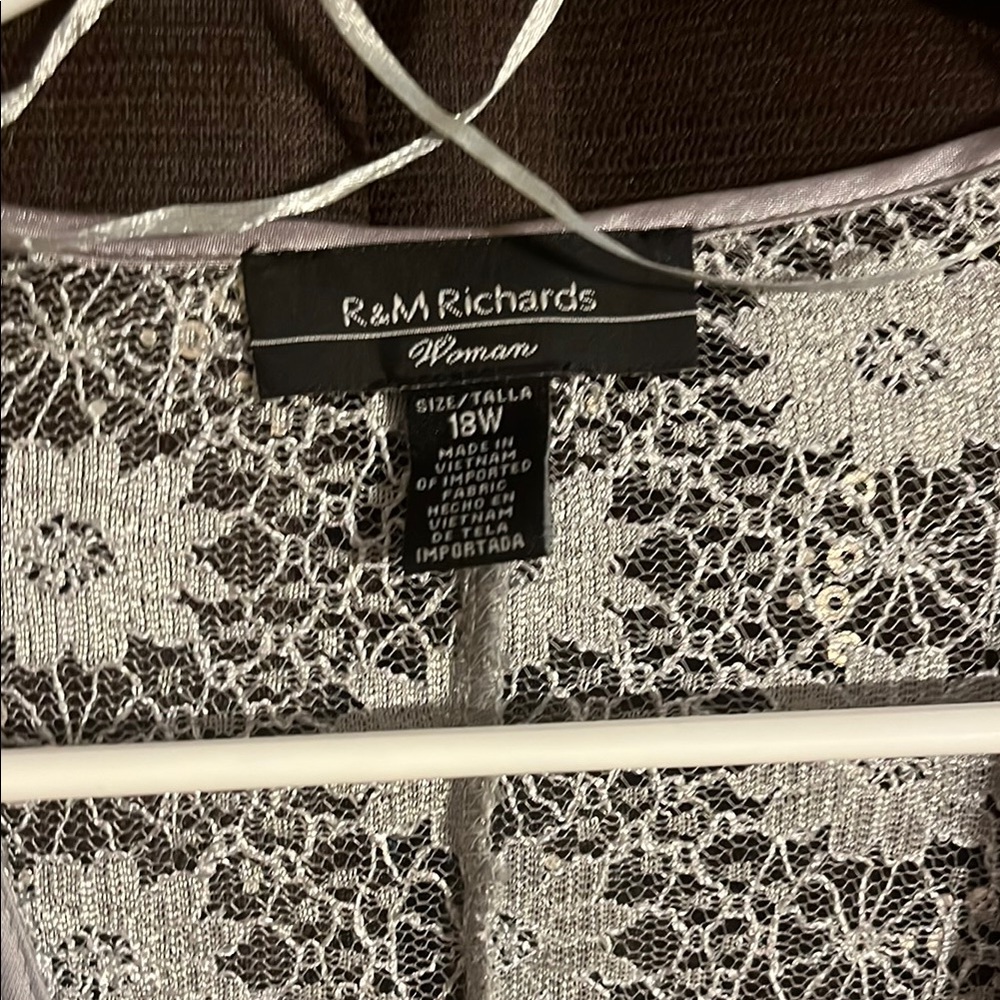 R&M Richards Silver Lace Dress